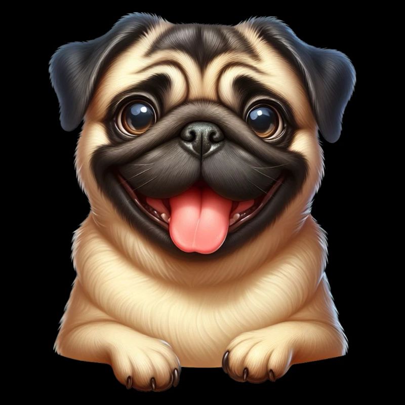 Ein glücklicher Mops