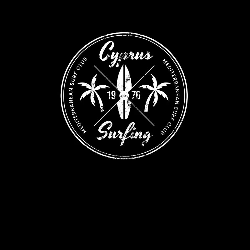 Retro Chypre Beach Vacances Souvenir Surfing Fan