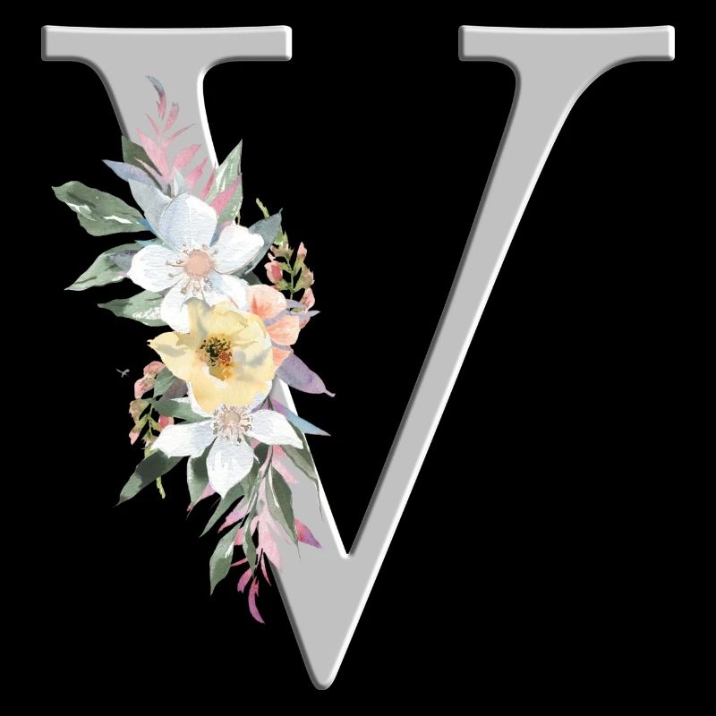 Customizable Monogram Watercolour Floral V