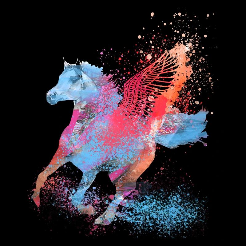 cheval volant, cheval avec des ailes, cheval, graffiti