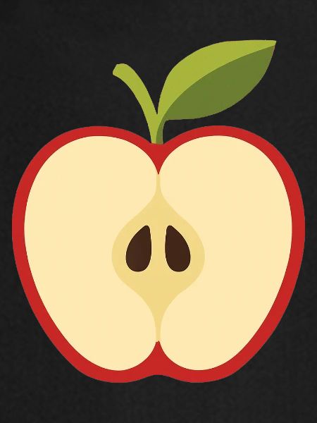 Pomme divisée avec des graines