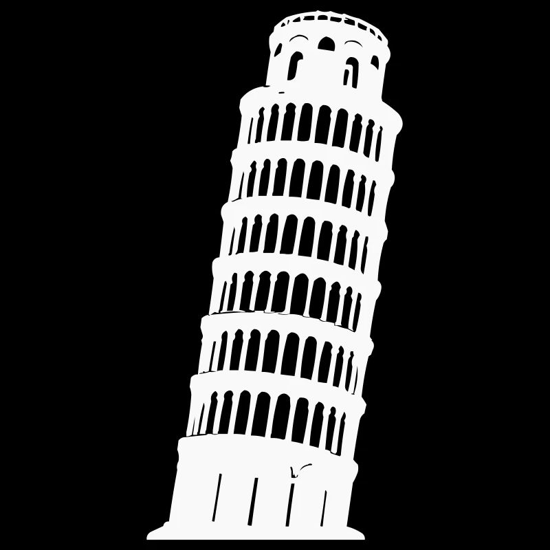 Pisa Tower Silhouette Monochrome