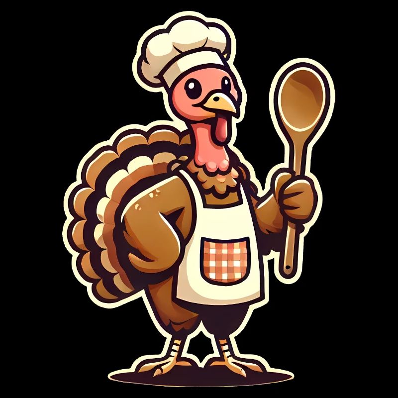 Dinde reconnaissante dans la conception d’un tablier de chef