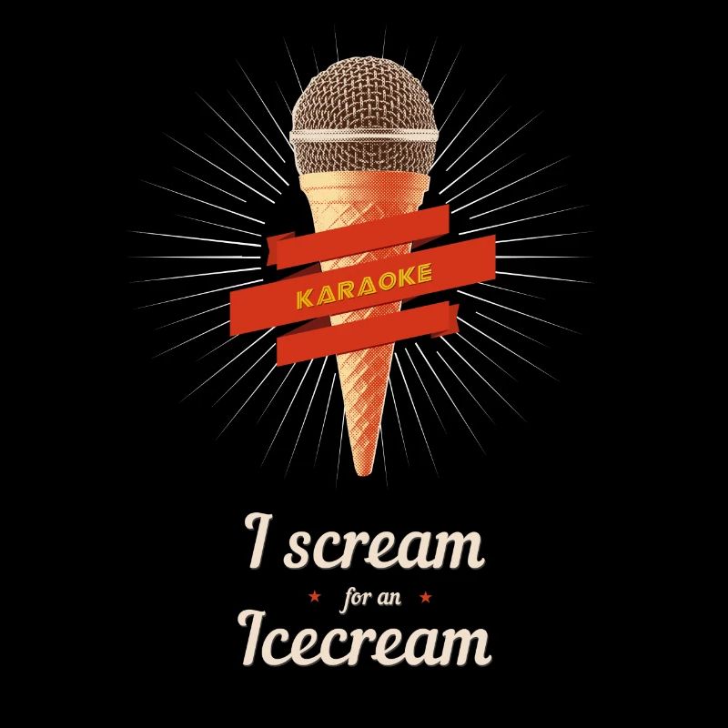 retro micro karaoke singen Auftritt Vintage Eis