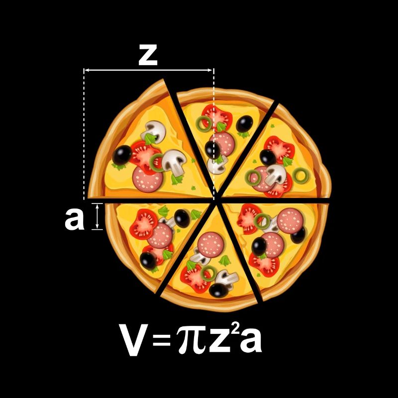 Pizza Motiv Mathe Radius