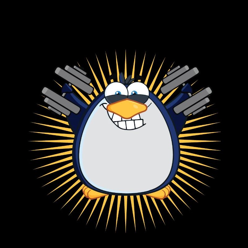 cool pingouin de gym drôle