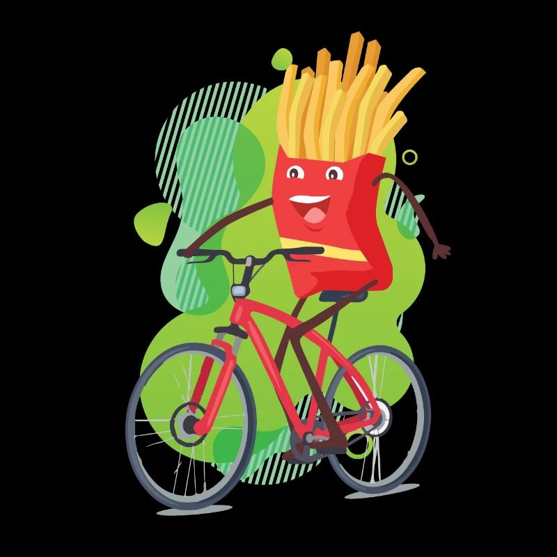 tshirt rigolo vélo frites