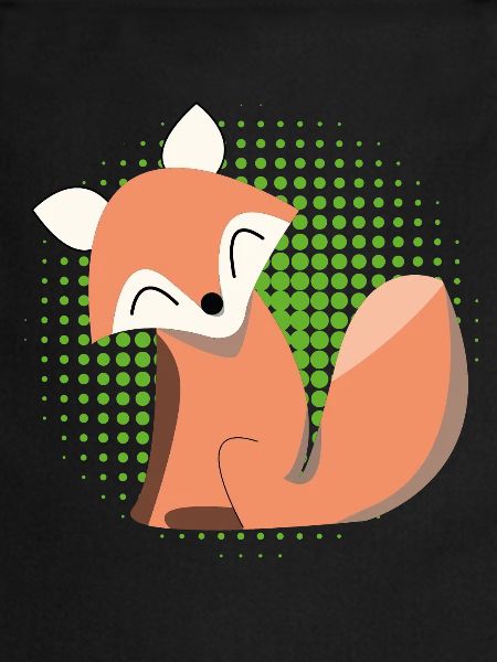 Smiling fox in halftone