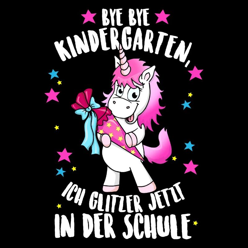Einschulung Einhorn Schulkind Glitzer Schultüte