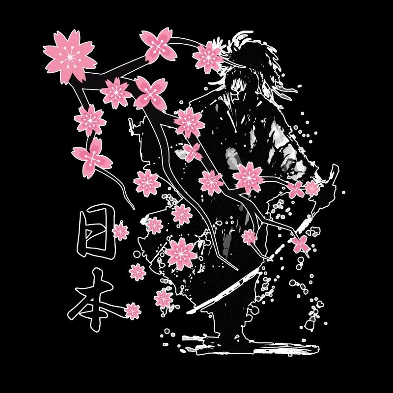 samouraï guerrier sakura fleur style