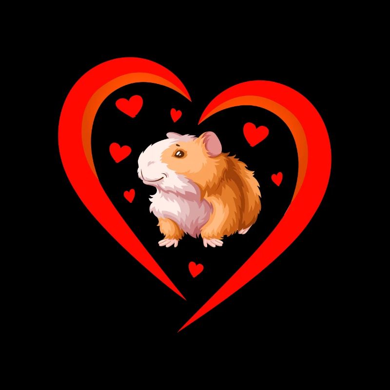 Coeur avec hamster mignon