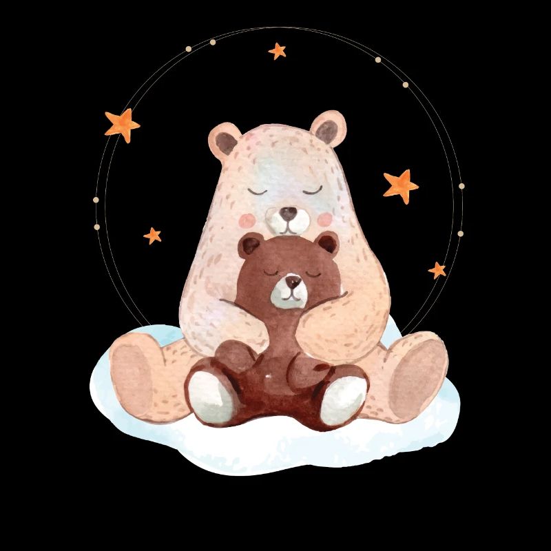 Ours mignon bébé avec mama d’ours