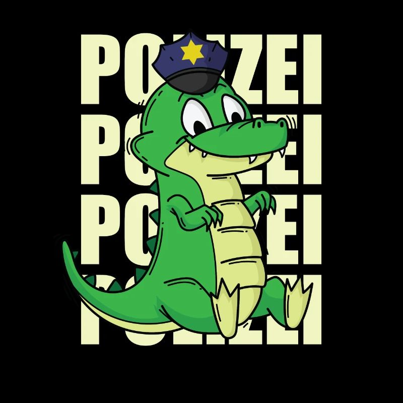 Polizei Krokodil mit Polizeimütze