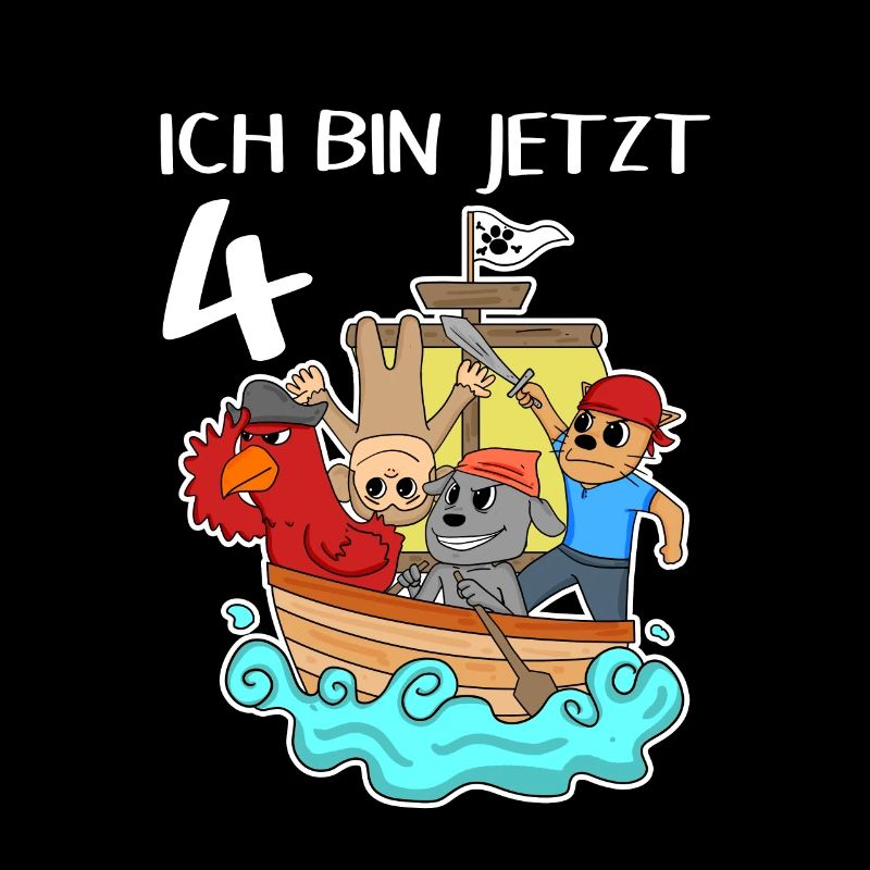 4. Geburtstag Geburtstagskind Piratenschiff