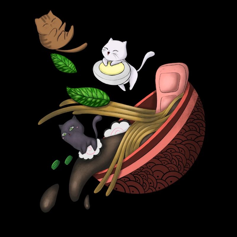 Whimsical Cat Noodle