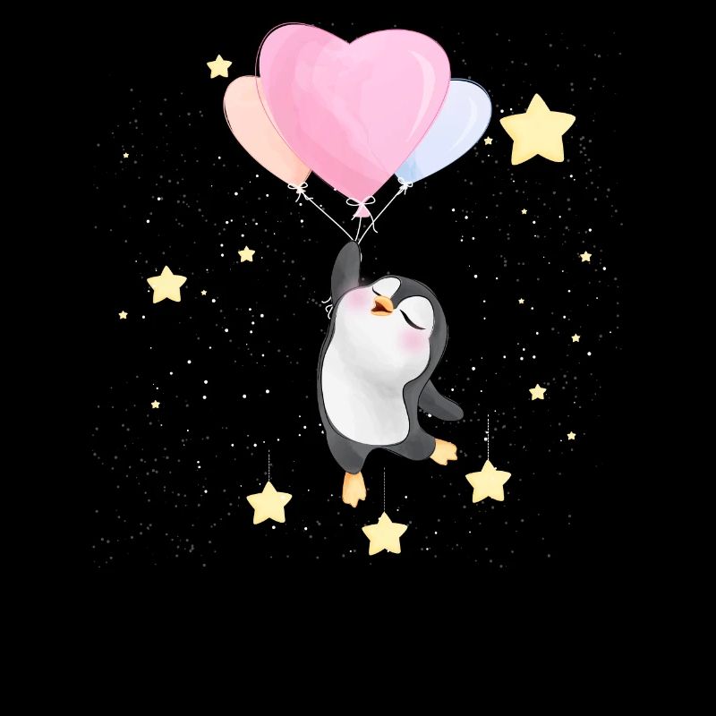 Cute Penguin Floating In Space