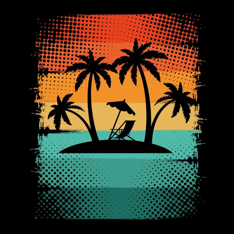 Small island with palm trees