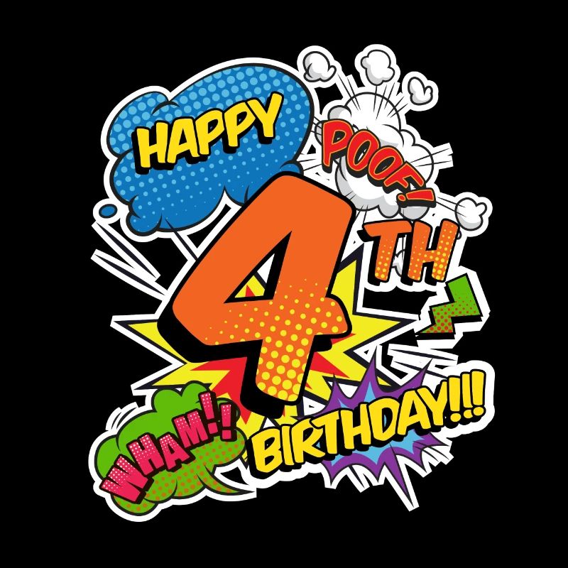 4. Geburtstag Junge Comic-Stil Superhelden