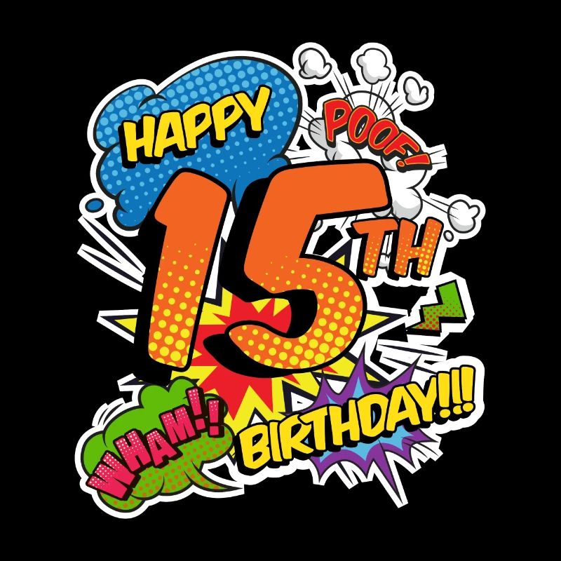 15. Geburtstag Junge Comic-Stil Superhelden