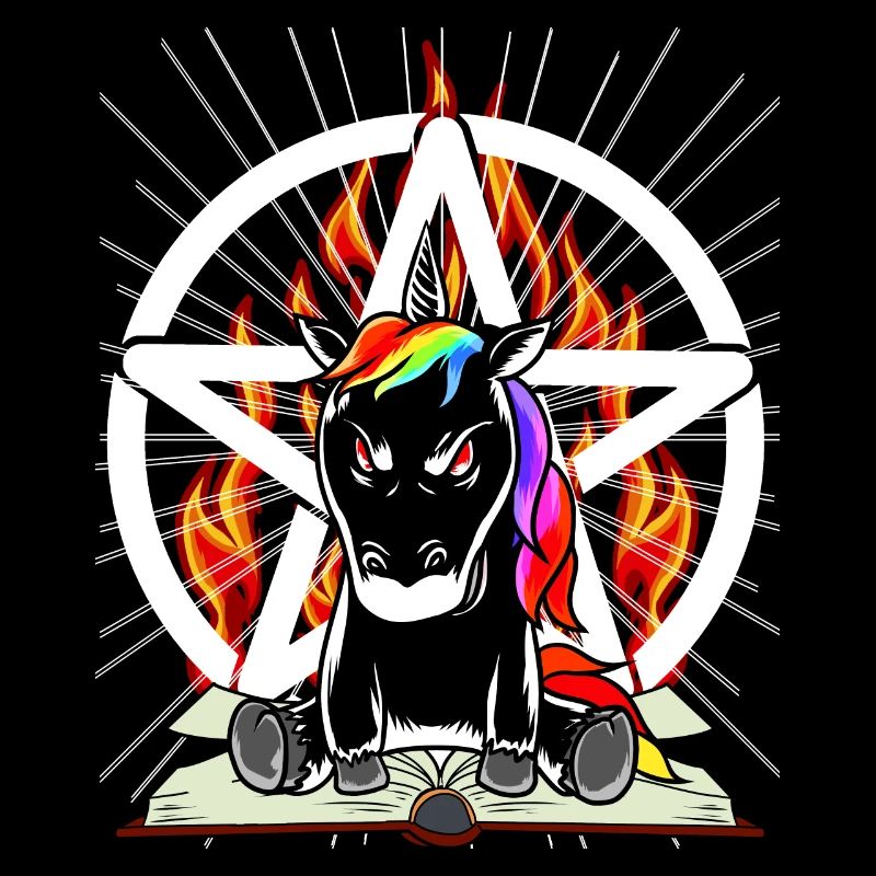 Satan Unicorn Pentagram Devilish Mythical Creature Evil
