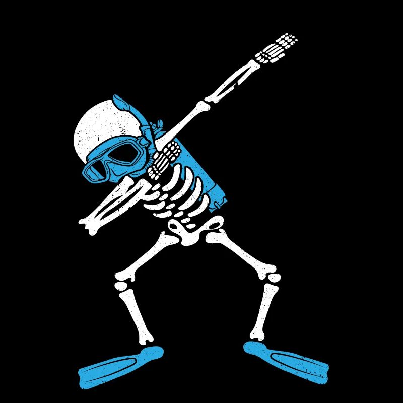 Scuba Diver Dabbing Skeleton Diver Tauchen