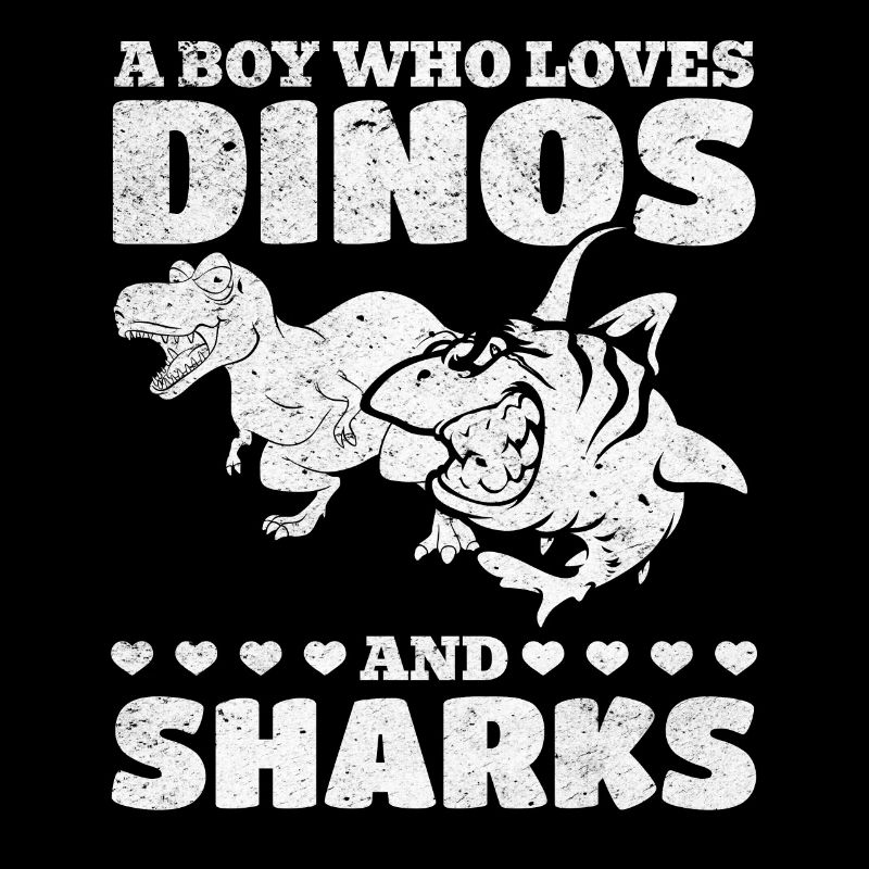 Dinosaurier Great White Shark Ein Junge, der Dinos