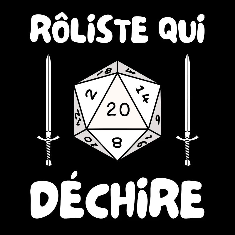 rôliste qui déchire - dé de 20 et épée