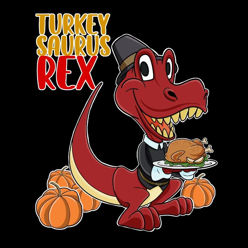 Turkey Saurus Rex I TRex Pilgrim Hat I Dinosaur