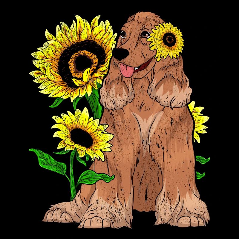 Hundeliebhaber Geschenk Sonnenblume Cocker Spaniel