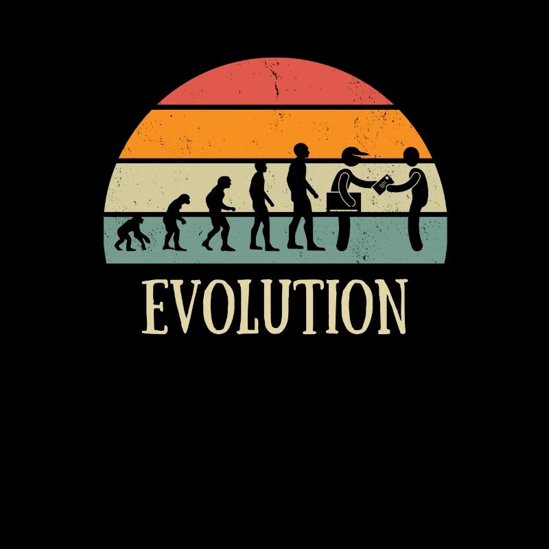 evolution vintage postman humor mail man