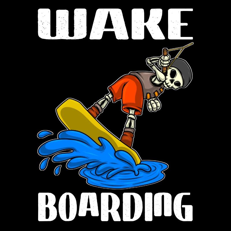 Wakeboarder Skeleton sur le wakeboard