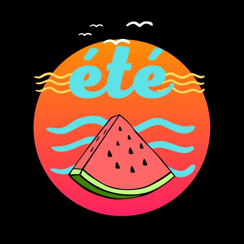 plage vacances à la mer été cercle pastèque soleil