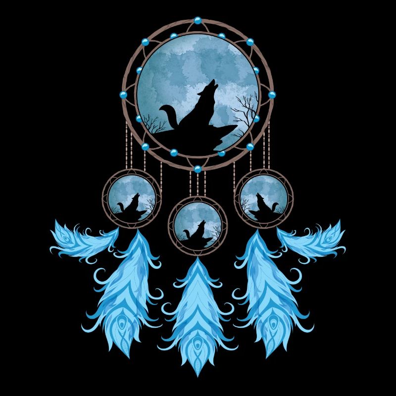 Heulender Wolf Geschenk Indianer Traumfänger