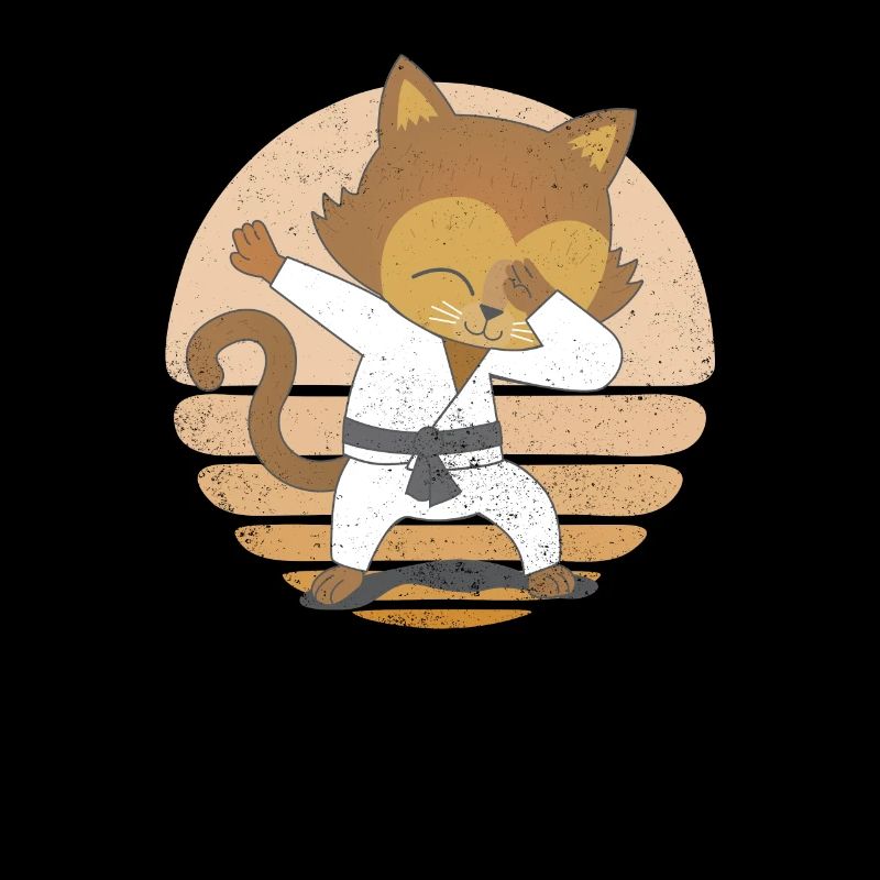 Lustige Dabbing Karate Katze Kampfsport Kätzchen