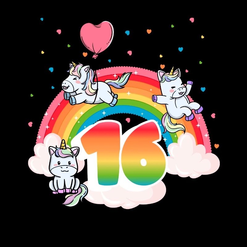 16th Birthday Rainbow Unicorn Theme