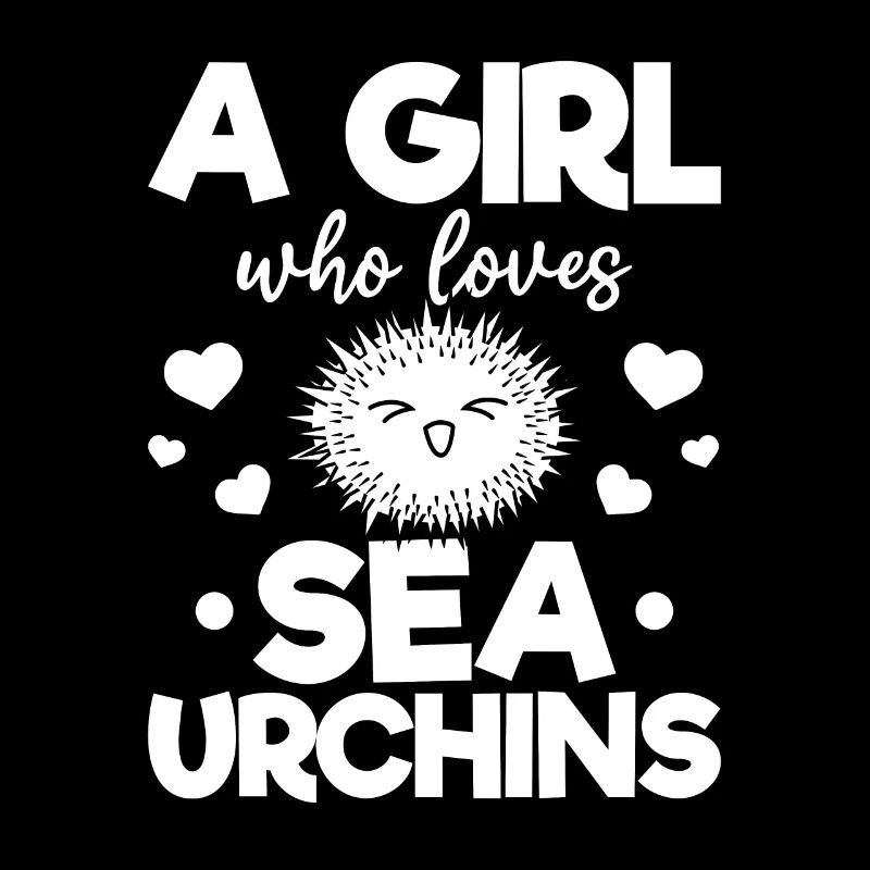 Seeigel ist ein Mädchen, das Seeigel liebt