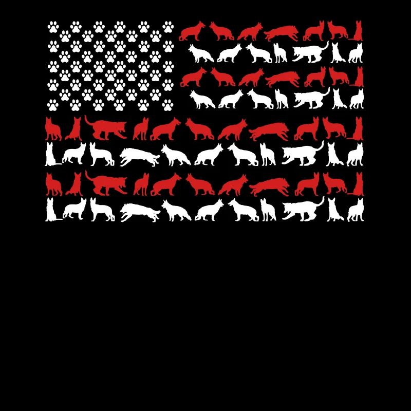 German Shepherd US FLAG