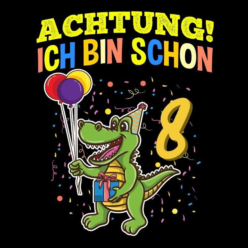 Achtung Ich Bin Schon 8 Geburtstag Alligator