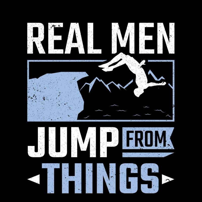 Echte Männer springen von Dingen Klippenspringen