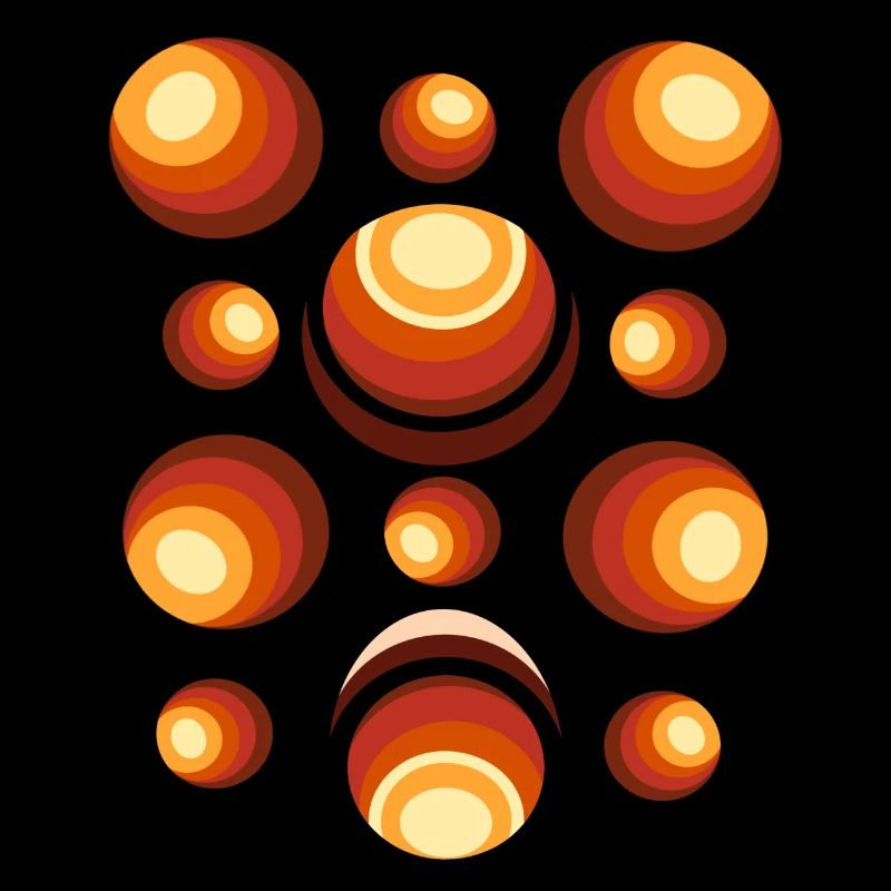 Retro Circle Pattern 70s Crescent