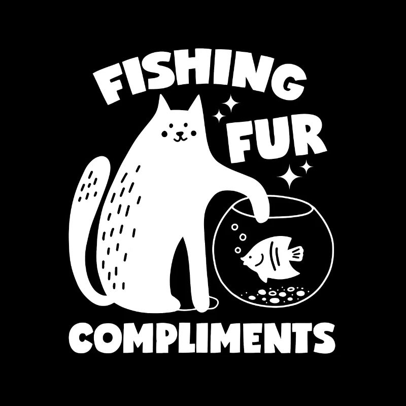 Chat et poisson: pêche pour les compliments