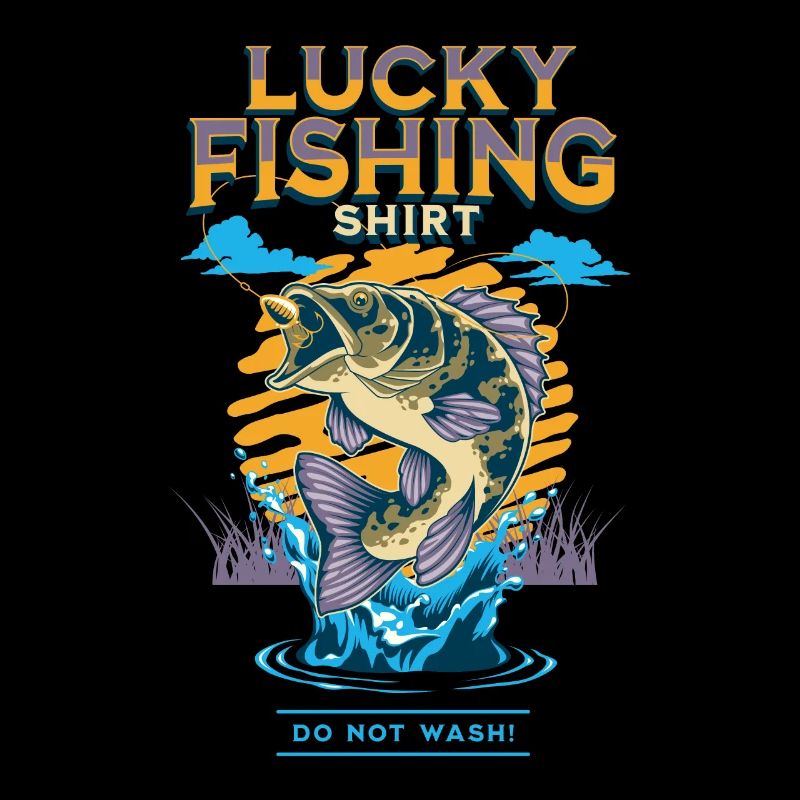 Chemise de pêche chanceuse Ne pas laver