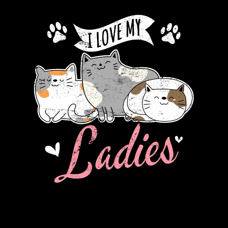 J’aime mes dames Propriétaire de chat Mignon Chat Maman Aime les chats
