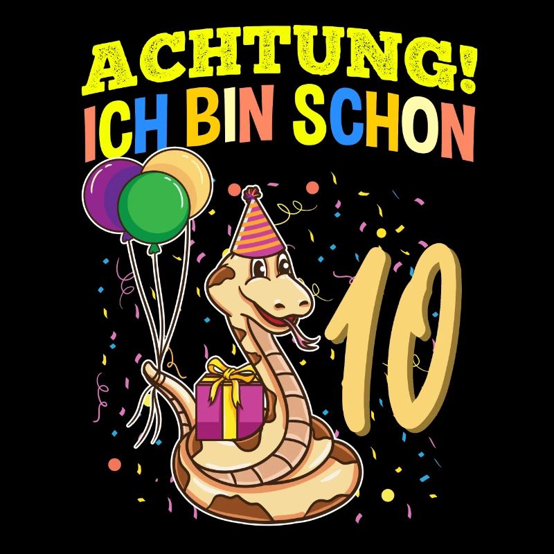 Achtung Ich Bin Schon 10 Tier Geburtstag Schlange