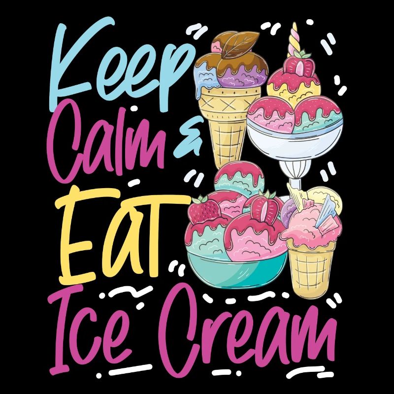 Cornet de crème glacée Restez calme et mangez de la glace