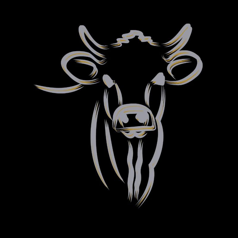 SILHOUETTE DE VACHE ARGENTÉE, MINIMALE
