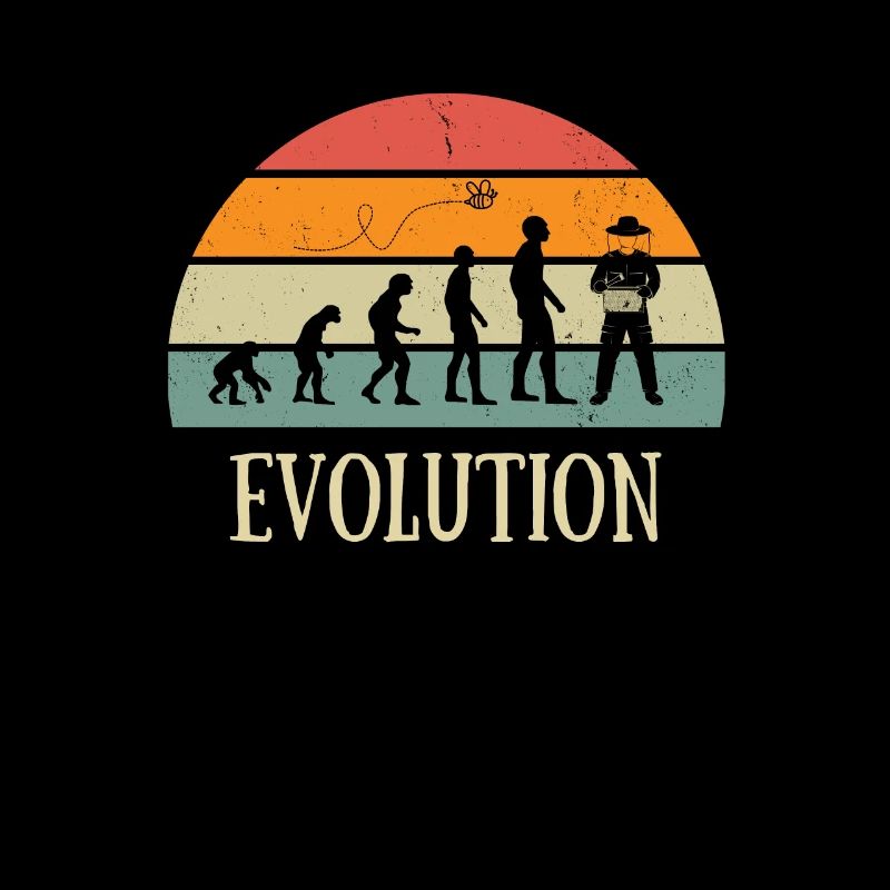 evolution vintage imker-humor bienenmann