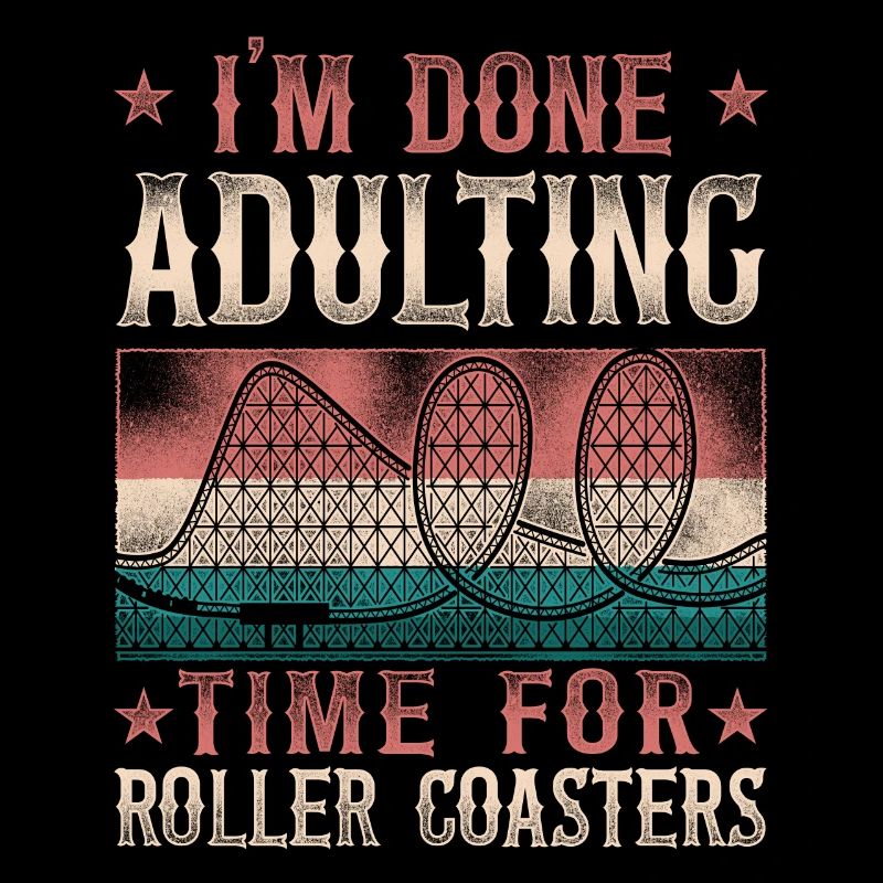 Roller Coaster Vintage Retro I'm