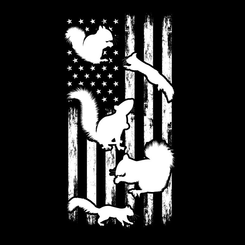 Niedliches Eichhörnchen US-Flagge Eichhörnchen