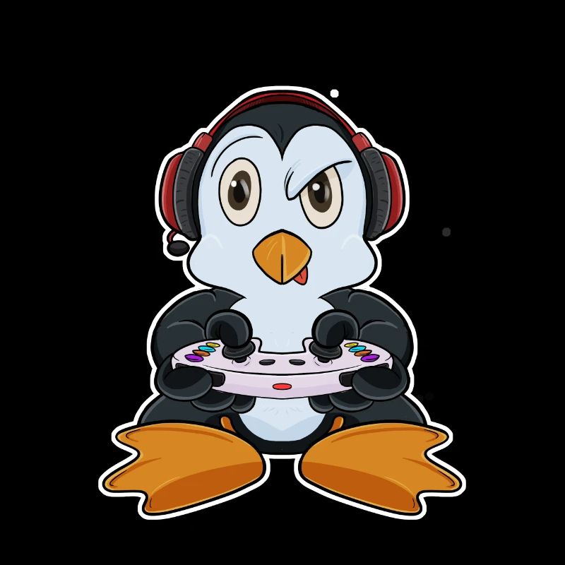 Penguin With Gaming Controller I Funny Gaming I